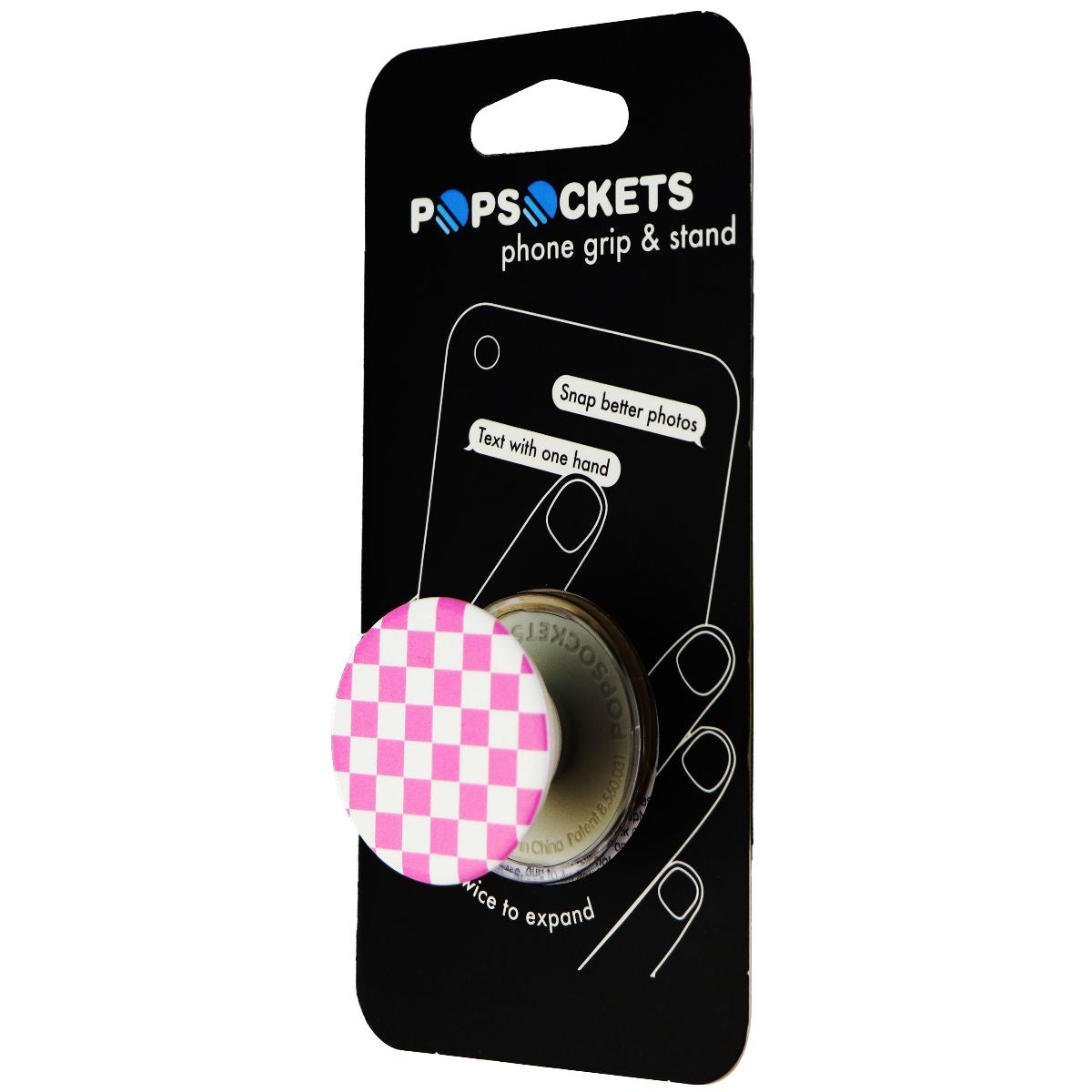 PopSockets: Collapsible Grip & Stand for Phones and Tablets - Checker Pink Cell Phone - Mounts & Holders PopSockets    - Simple Cell Bulk Wholesale Pricing - USA Seller