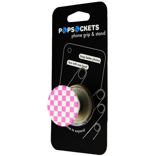 PopSockets: Collapsible Grip & Stand for Phones and Tablets - Checker Pink Cell Phone - Mounts & Holders PopSockets    - Simple Cell Bulk Wholesale Pricing - USA Seller