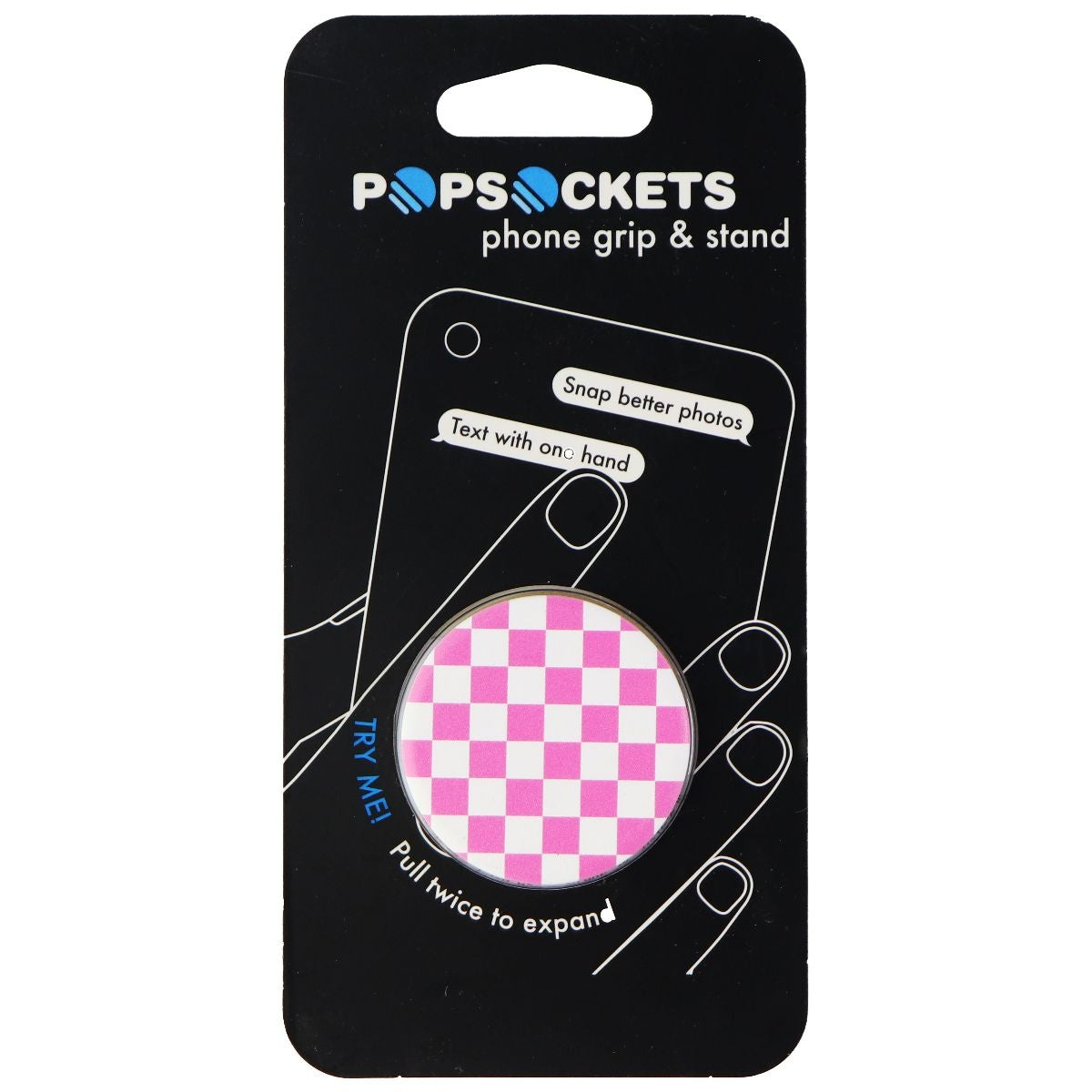 PopSockets: Collapsible Grip & Stand for Phones and Tablets - Checker Pink Cell Phone - Mounts & Holders PopSockets    - Simple Cell Bulk Wholesale Pricing - USA Seller