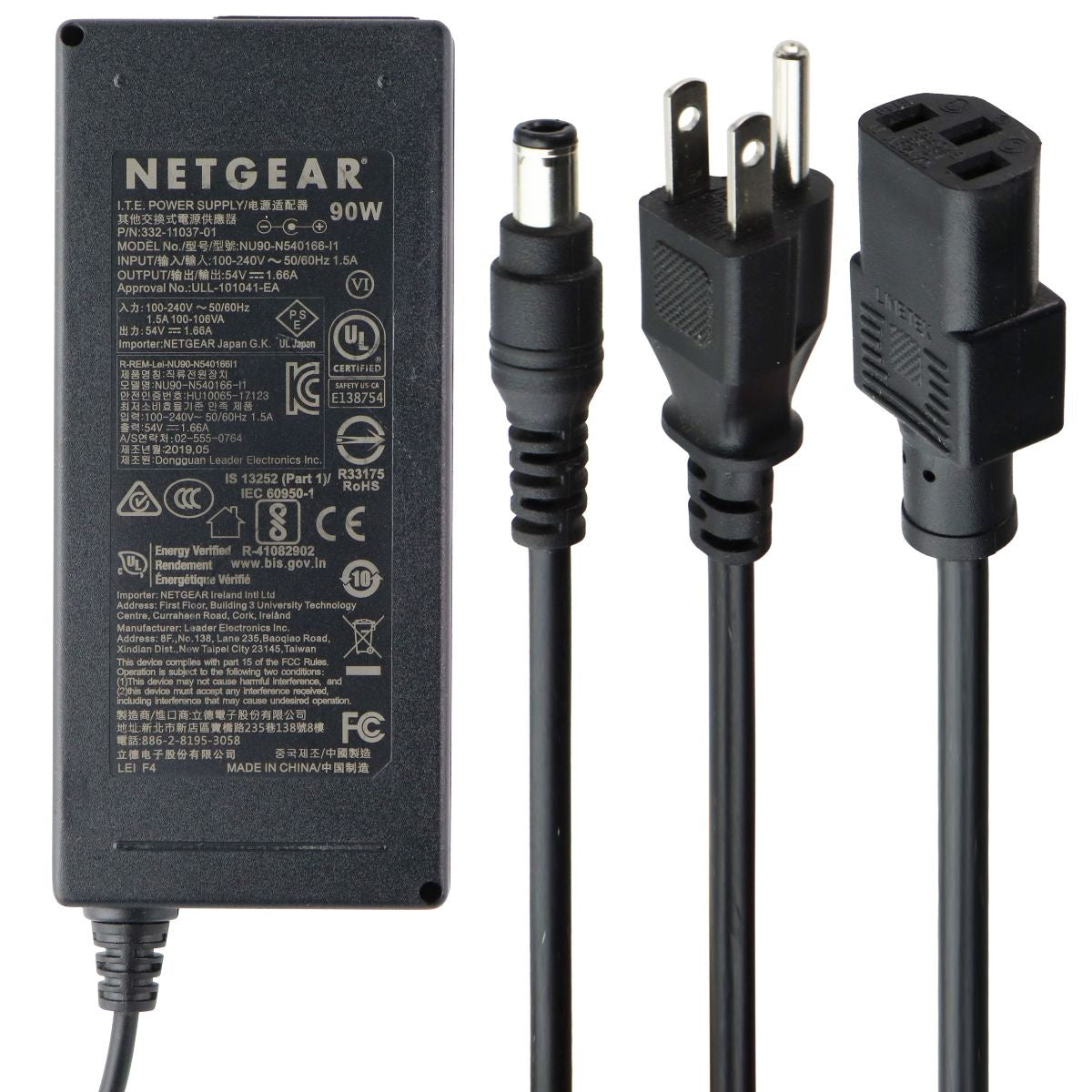NetGear (90-WATT) I.T.E. Power Supply (54V/1.66A) Wall Adapter (NU90-N540166-I1) Multipurpose Batteries & Power - Multipurpose AC to DC Adapters Netgear    - Simple Cell Bulk Wholesale Pricing - USA Seller