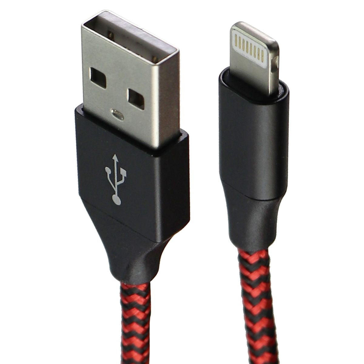 Emerald 10-Foot Premium Braided USB Cable for iPhone/iPad/iPod - Red/Black Cell Phone - Cables & Adapters Emerald    - Simple Cell Bulk Wholesale Pricing - USA Seller