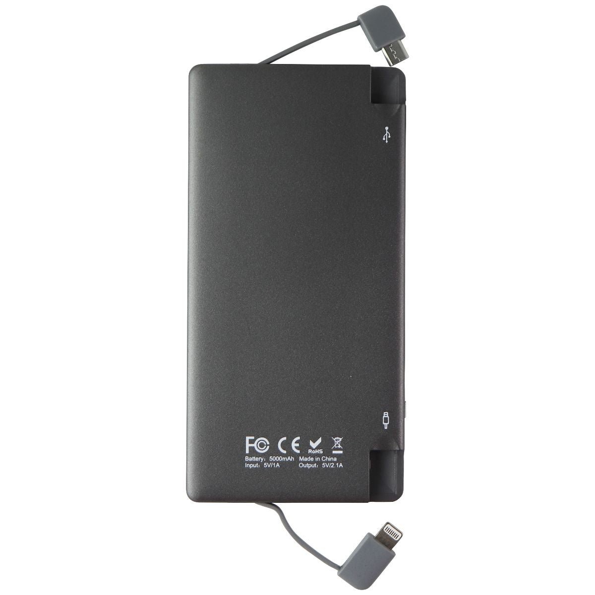 CellHelmet 5,000mAh Power Bank with Micro-USB and Lightning 8-Pin Ports - Gray Cell Phone - Chargers & Cradles CellHelmet - Simple Cell Bulk Wholesale Pricing - USA Seller