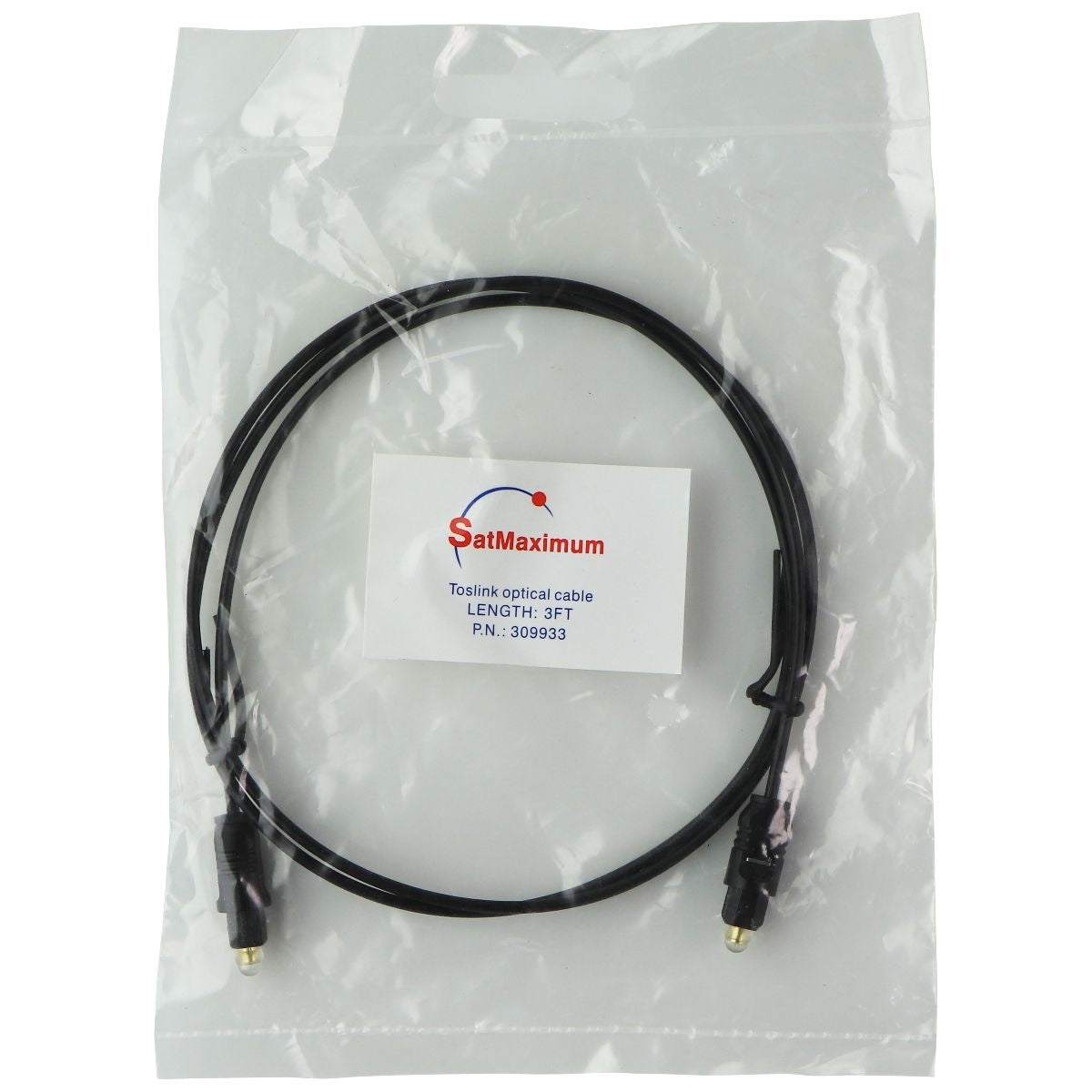 SatMaximum Toslink (3-Ft) Optical Cable for Digital Audio - Black (309933) TV, Video & Audio Accessories - Video Cables & Interconnects SatMaximum    - Simple Cell Bulk Wholesale Pricing - USA Seller