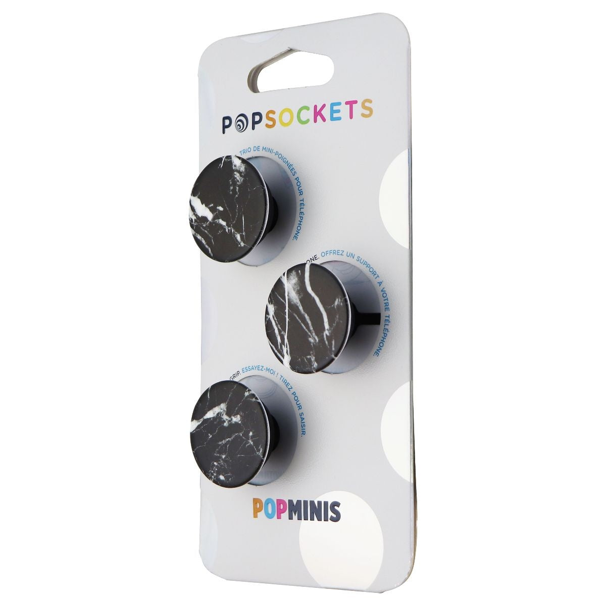 PopSockets PopMinis Mini Grips for Phones & Tablets (3 Pack) - Black Marble Cell Phone - Mounts & Holders PopSockets    - Simple Cell Bulk Wholesale Pricing - USA Seller