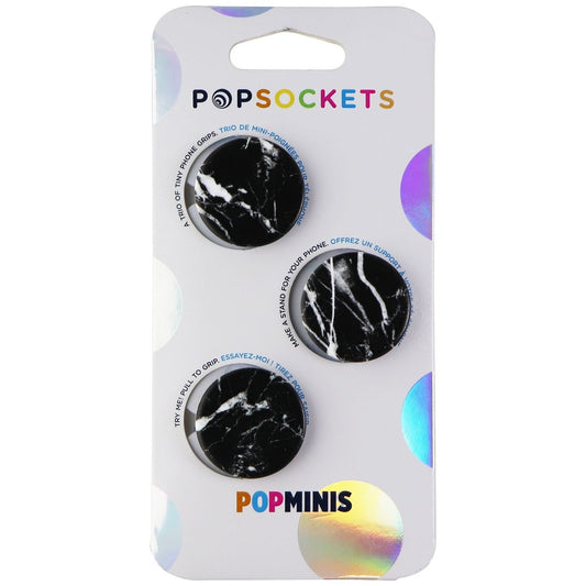 PopSockets PopMinis Mini Grips for Phones & Tablets (3 Pack) - Black Marble Cell Phone - Mounts & Holders PopSockets    - Simple Cell Bulk Wholesale Pricing - USA Seller