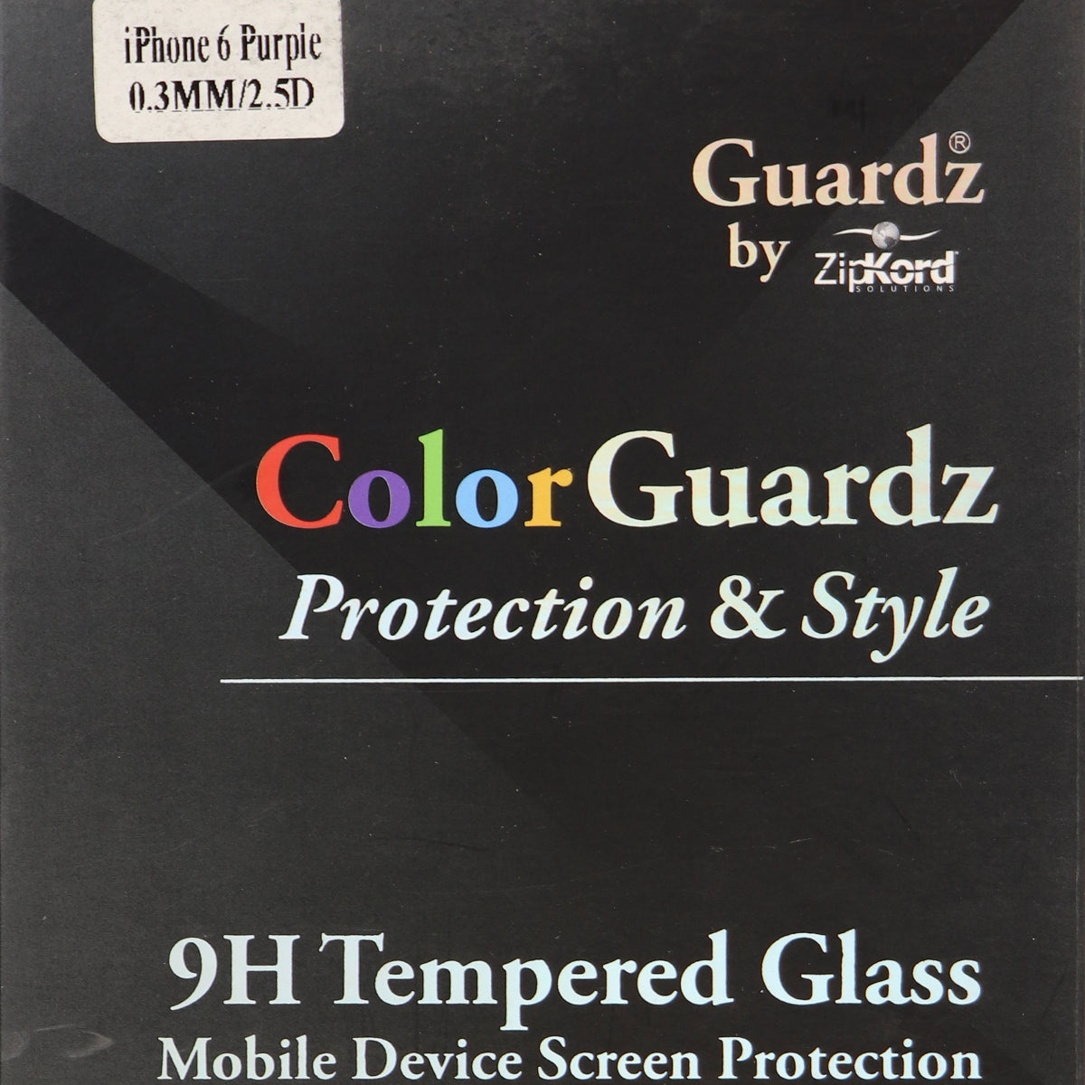 ZipKord ColorGuardz 9H Tempered Glass for iPhone 6s 6 - Metallic Purple Border Cell Phone - Screen Protectors ZipKord    - Simple Cell Bulk Wholesale Pricing - USA Seller