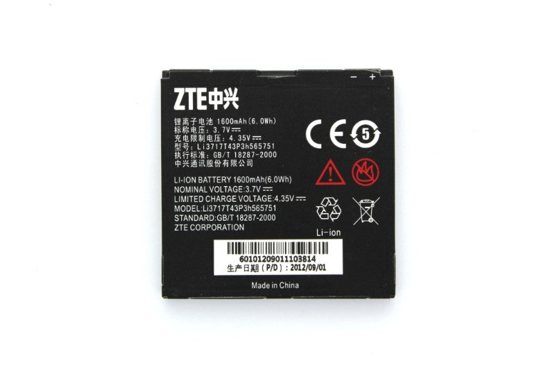 OEM ZTE LI3717T43P3H565751 1600 mAh Replacement Battery for ZTE Warp Cell Phone - Batteries ZTE    - Simple Cell Bulk Wholesale Pricing - USA Seller